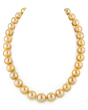 11-13mm Golden South Sea Pearl Necklace - AAAA Quality