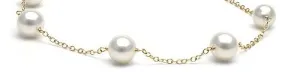 14 Karat Yellow Single Pearls Necklace