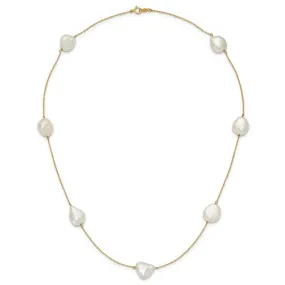 14K Gold Keshi Pearl 7-Station Necklace