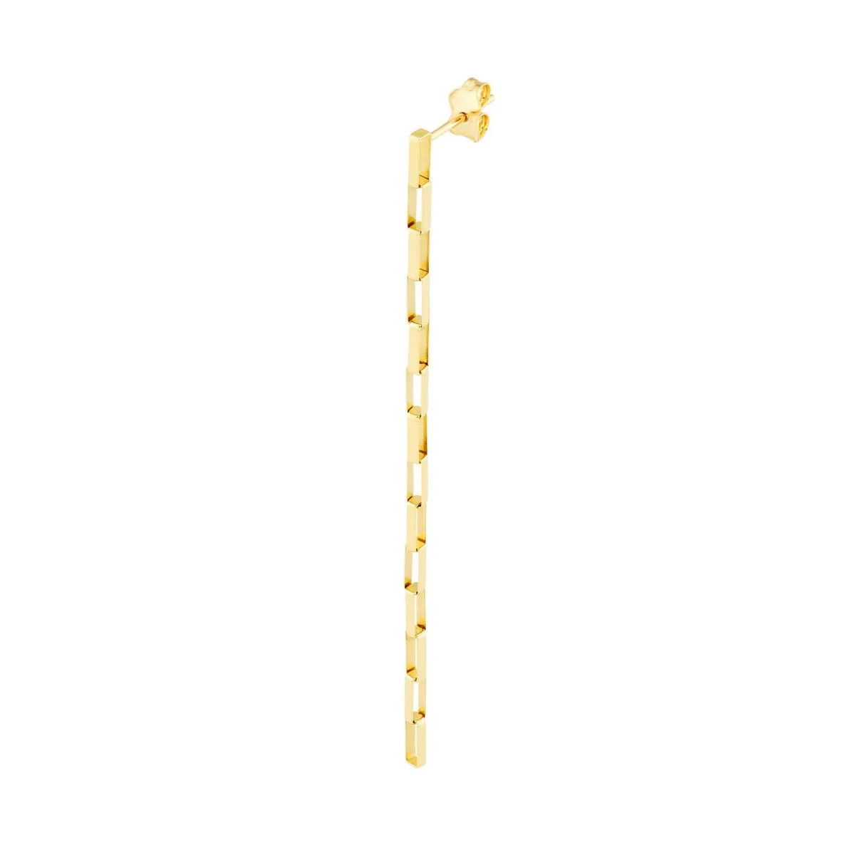 14K Yellow Gold Fancy Long Box Dangle Earrings