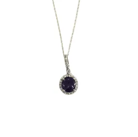 14KT Amethyst & Diamond Necklace