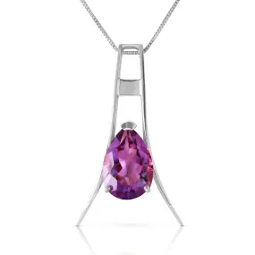 1.5 Carat 14K Solid White Gold Rejoice Amethyst Necklace