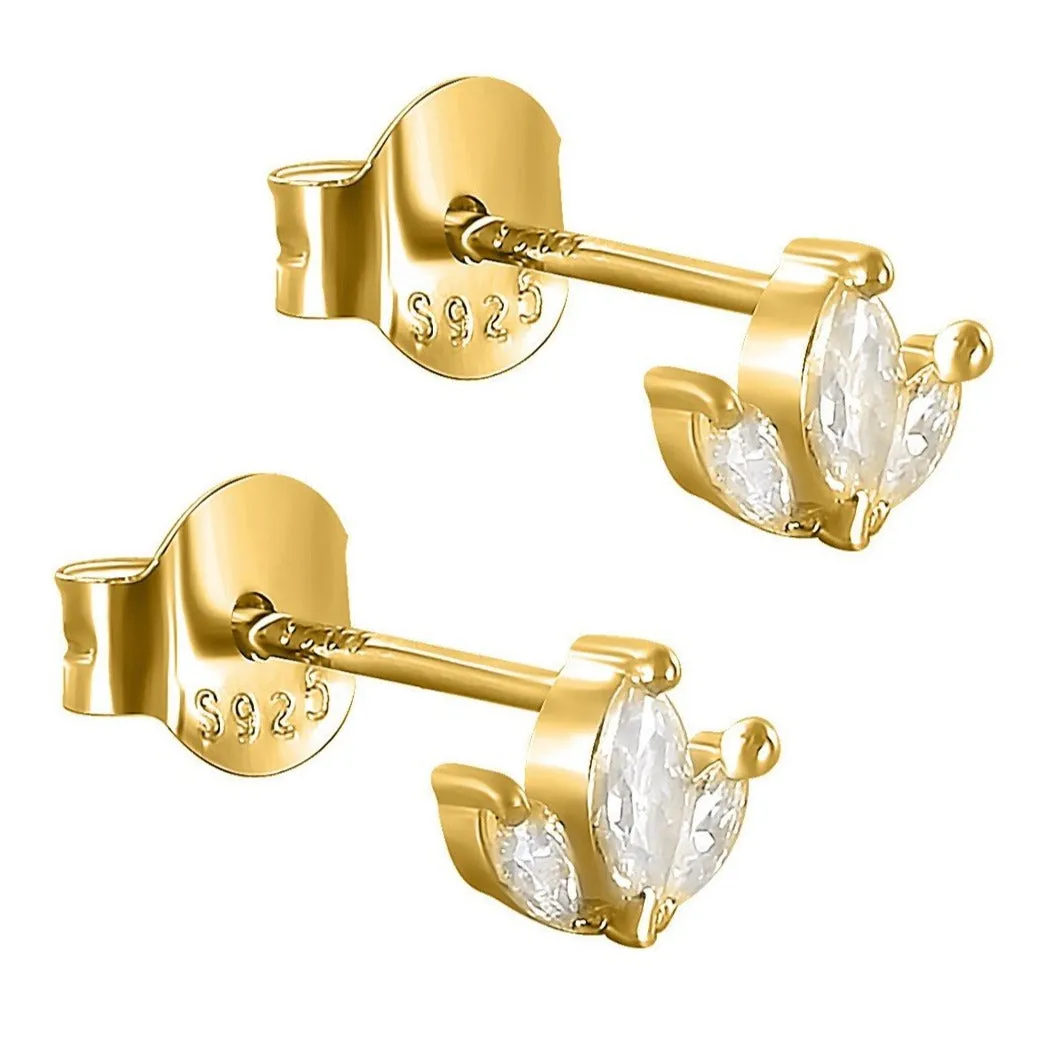 18K Gold-Filled Marquise Stud Earrings