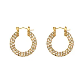 18K Gold-Filled Thick Zircon Hoop Earrings