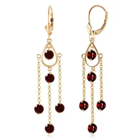 3 Carat 14K Solid Yellow Gold Gilded Age Garnet Earrings