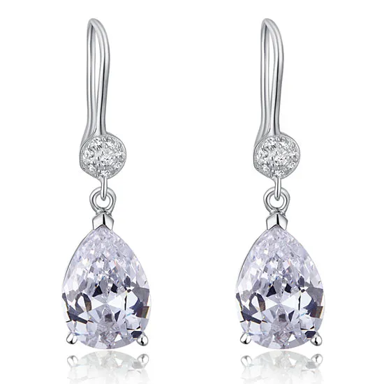 4 Carat Pear Cut Created Diamond 925 Sterling Silver Dangle Earrings XFE8012