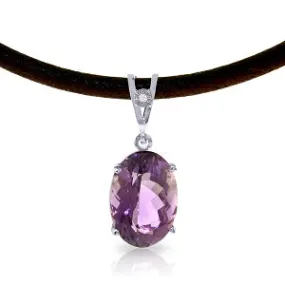 7.56 Carat 14K Solid White Gold Hip Hooray Amethyst Diamond Necklace