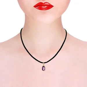 7.56 Carat 14K Solid Yellow Gold Gratitude Amethyst Diamond Necklace