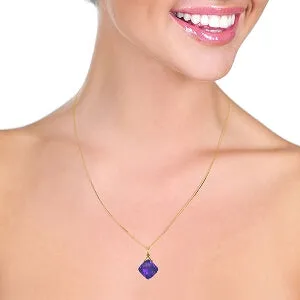 8.75 Carat 14K Solid Yellow Gold Walk The Mile Amethyst Necklace