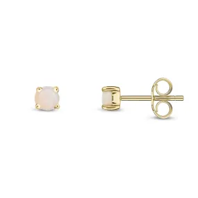 9ct Yellow Gold Opal 3mm Claw-Set Stud Earrings