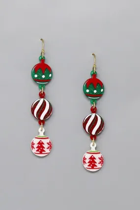 Acrylic Holiday Ornament Dangle Earrings