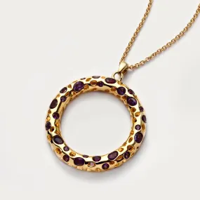 Allegro Loop Necklace   Amethyst Lattice Band Ring