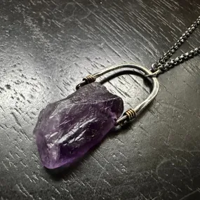 Amethyst Taliswoman Necklace with Silver Bail #5