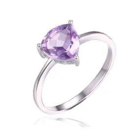 Amethyst Trillion Cut 1CT IOBI 925 Sterling Silver Solitaire Ring