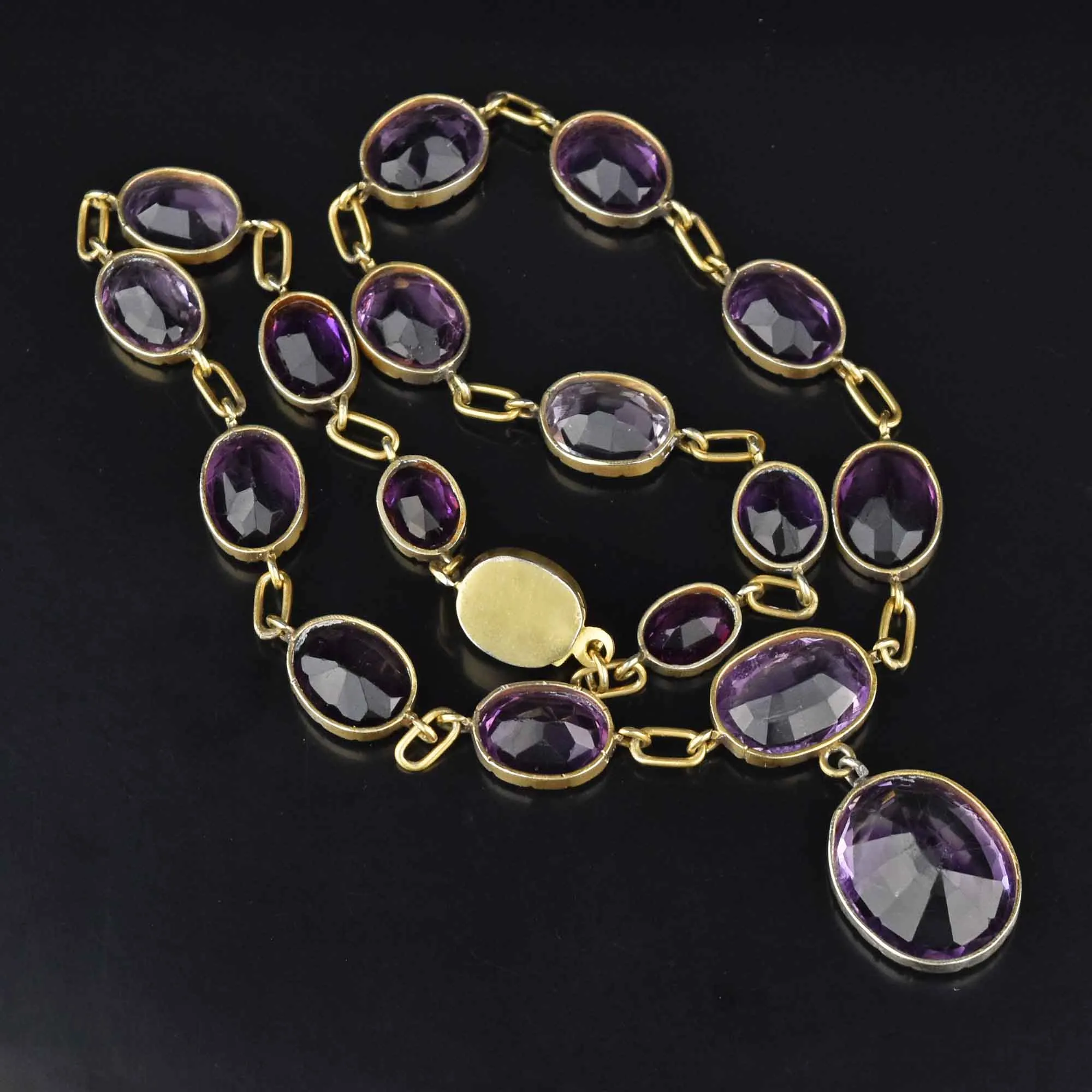 Antique Victorian Natural Amethyst Riviere Choker Necklace