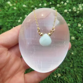 Aqua Blue Chalcedony Necklace | Crystal Choker Stone Necklace