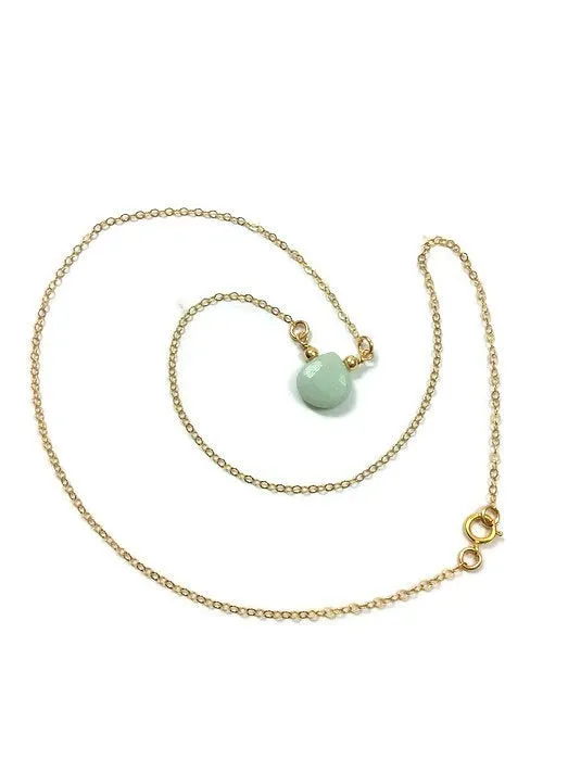 Aqua Blue Chalcedony Necklace | Crystal Choker Stone Necklace