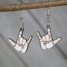 ASL "I Love You" Dangle Earrings by Cate's Concepts, LLC