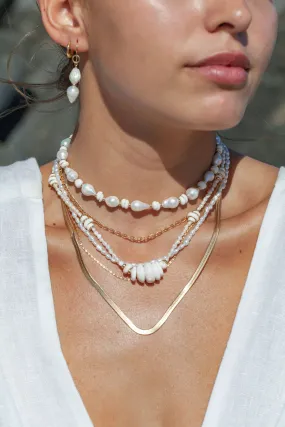 Baroque Pearl Puka Shell Necklace - Kakahi