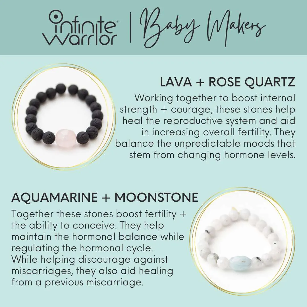 Best Crystals for Fertility Couples Edition | Crystal Kit with Aquamarine   Moonstone   Clear Quartz   Lava   Onyx