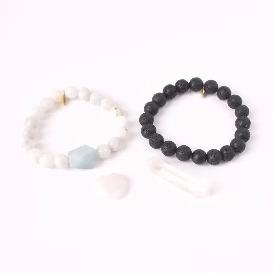 Best Crystals for Fertility Couples Edition | Crystal Kit with Aquamarine   Moonstone   Clear Quartz   Lava   Onyx