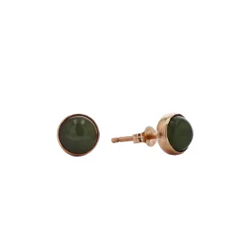 Bezel Set Nephrite Gemstone Studs