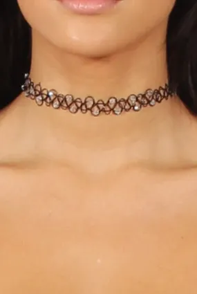 Black Sparkle Tattoo Choker - Pasha