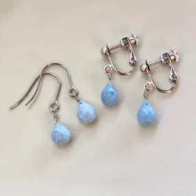 Blue Opal Short Pierces / Earrings (SILVER)