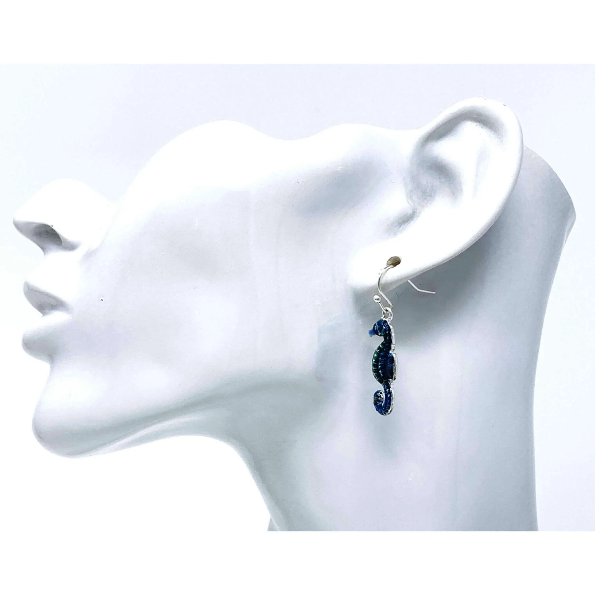 Blue Seahorse Earrings