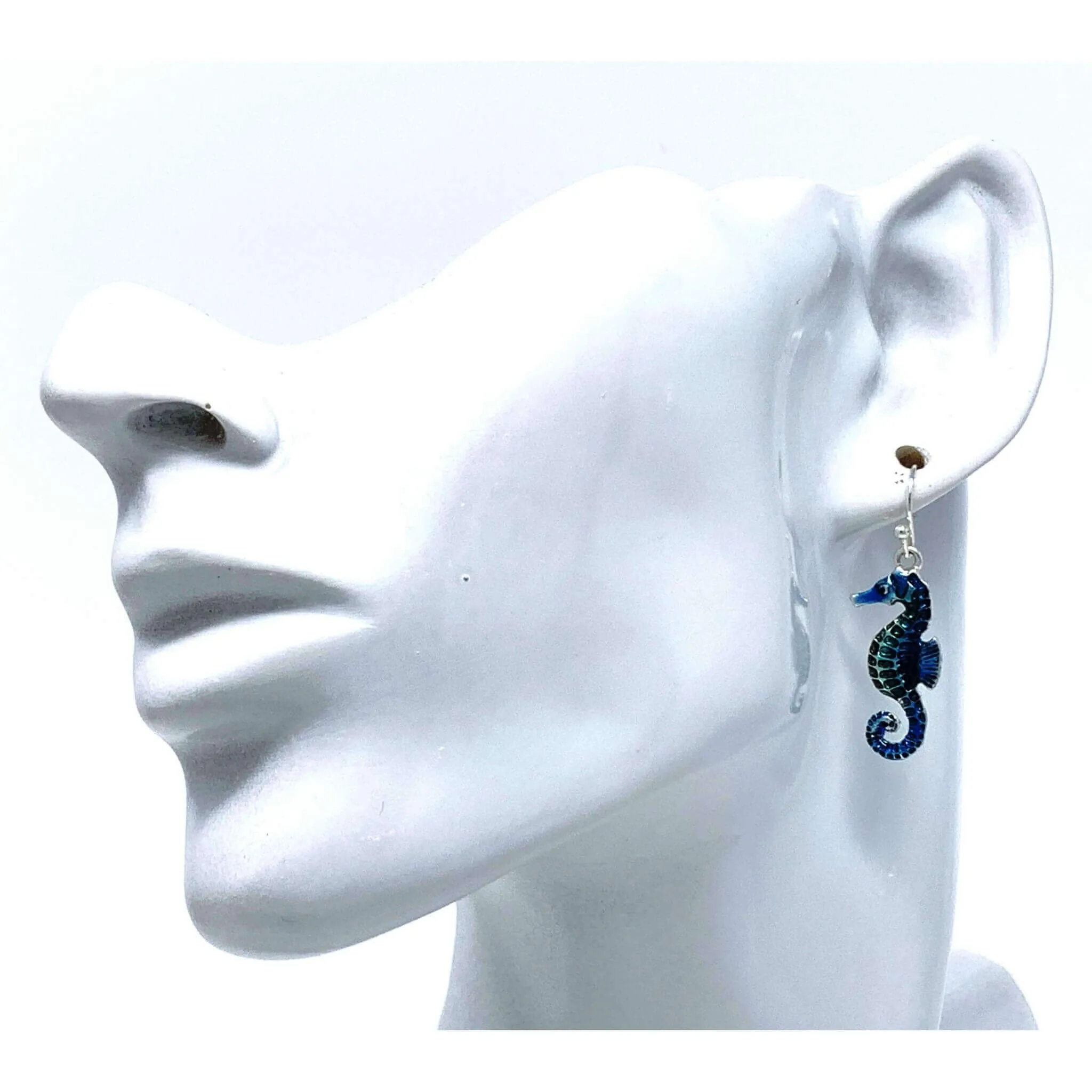 Blue Seahorse Earrings