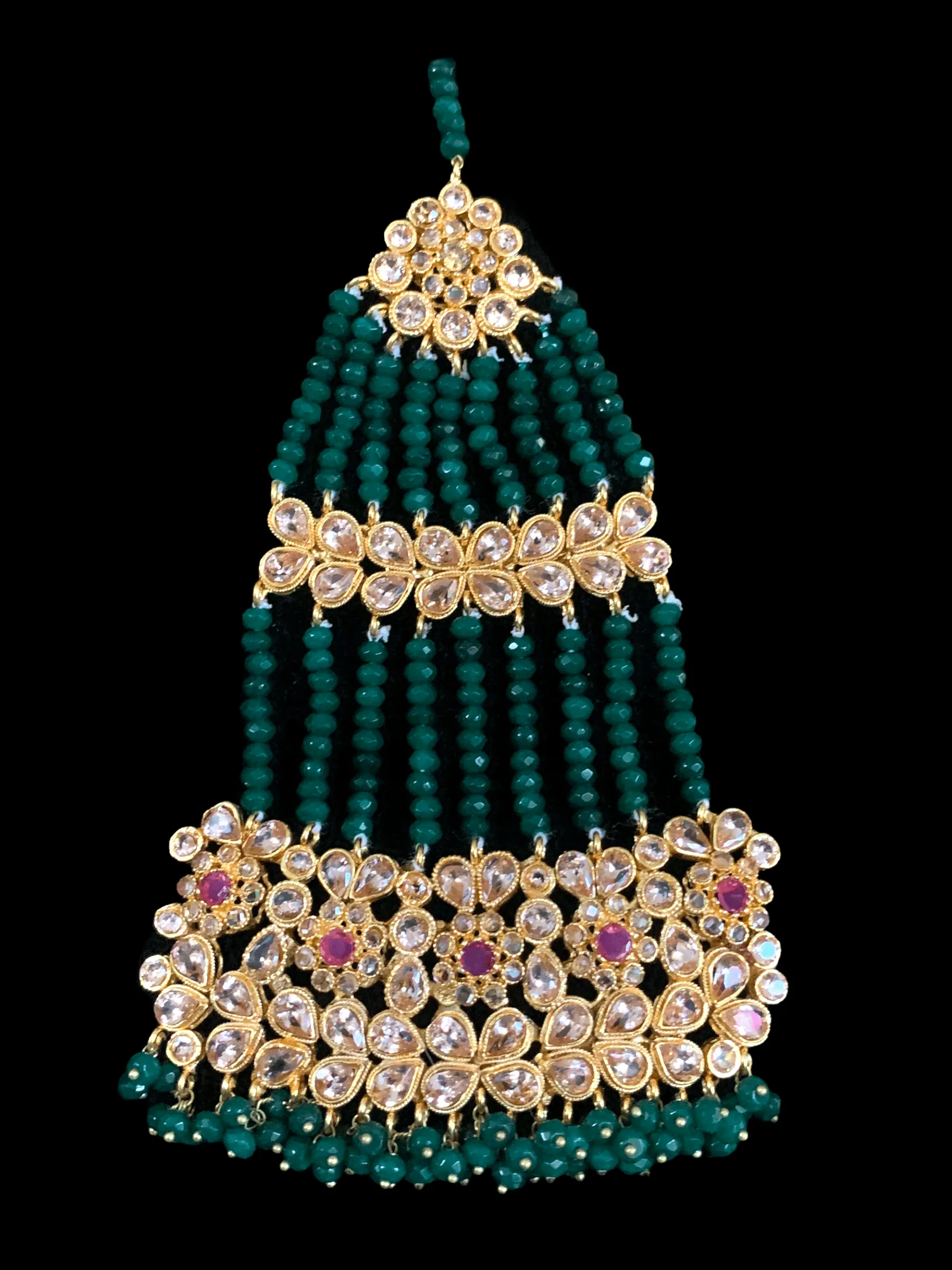 BR80 Tooba bridal set in ruby emerald ( READY TO SHIP )