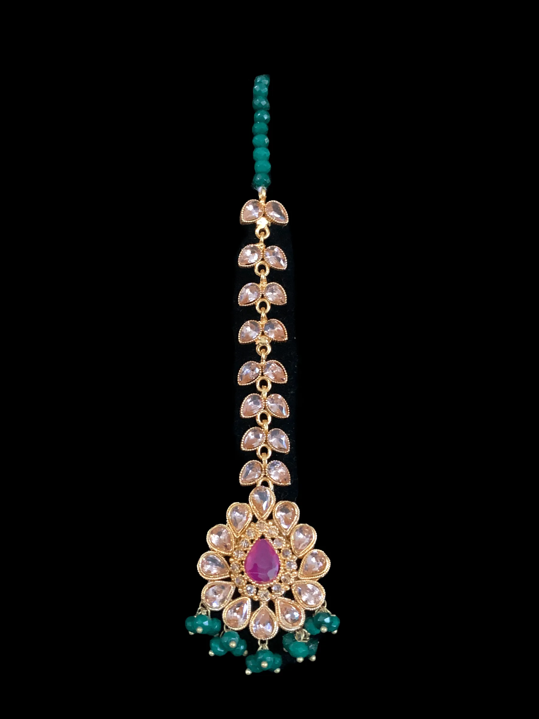 BR80 Tooba bridal set in ruby emerald ( READY TO SHIP )