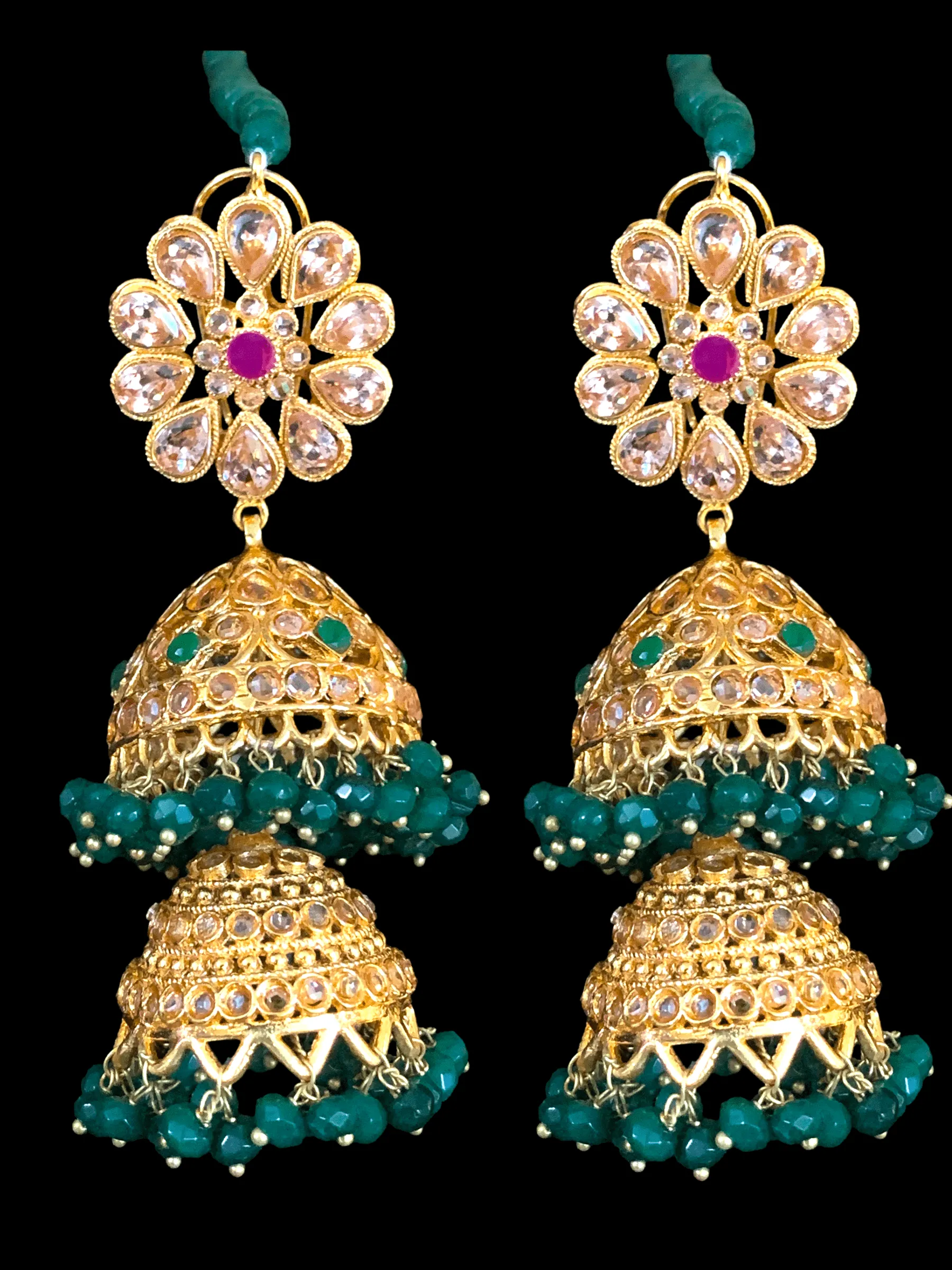 BR80 Tooba bridal set in ruby emerald ( READY TO SHIP )