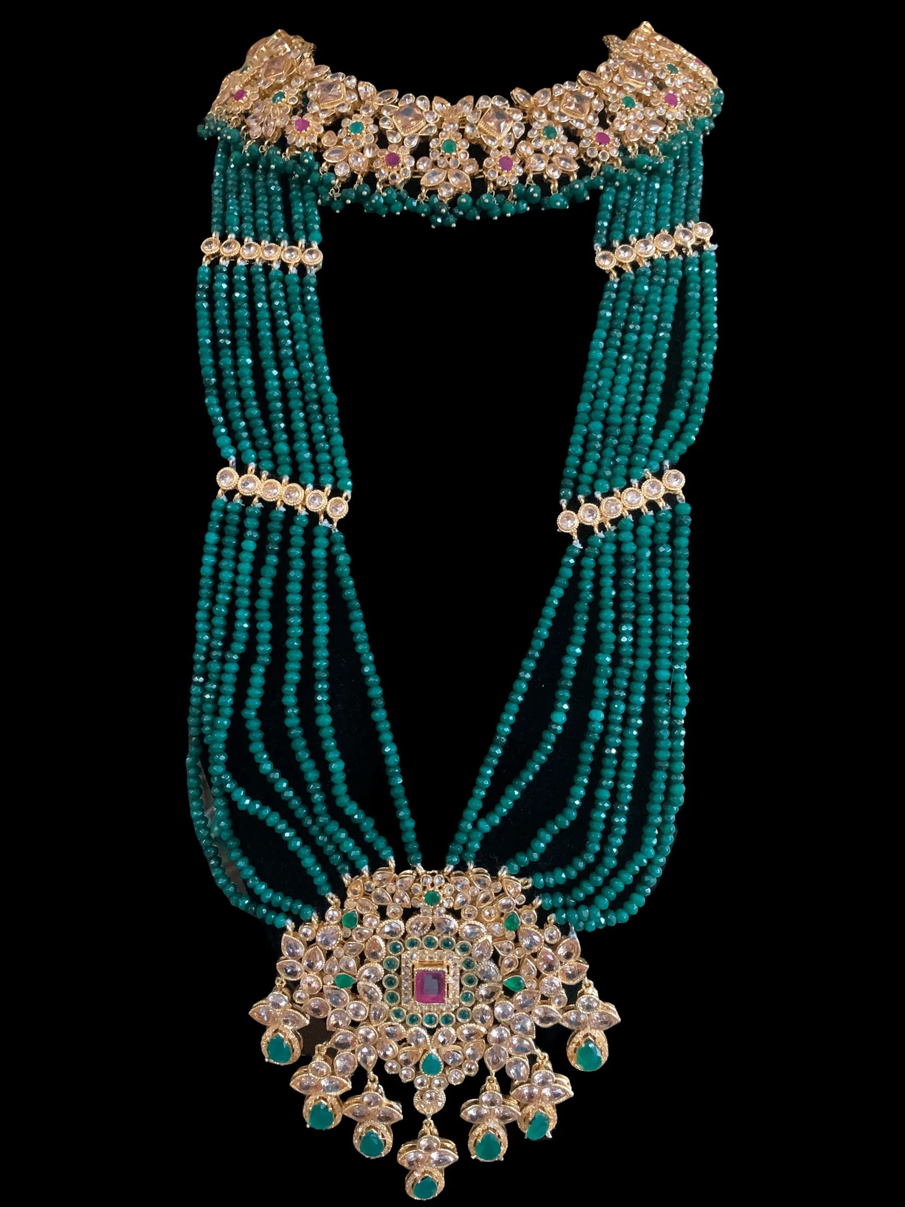 BR80 Tooba bridal set in ruby emerald ( READY TO SHIP )