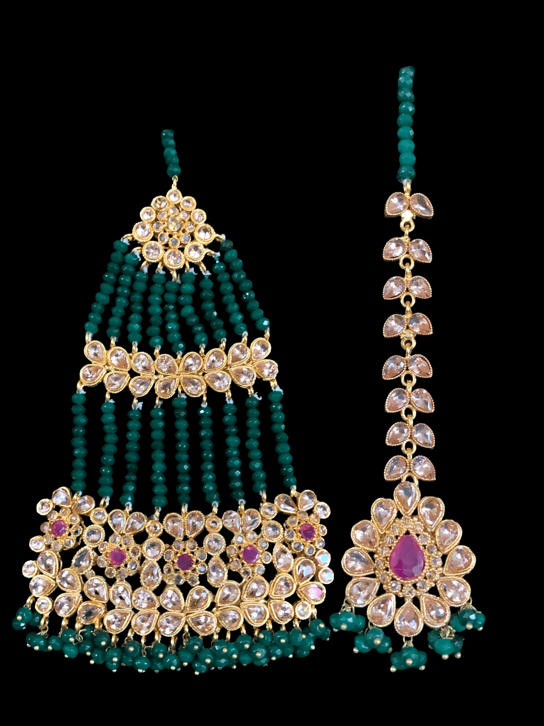 BR80 Tooba bridal set in ruby emerald ( READY TO SHIP )