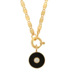 Bubble Solitaire Enamel Necklace