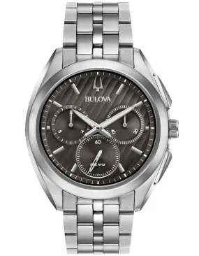 Bulova Mens Chronograph Curv - Stainless Steel - Bracelet - Dark Grey Dial