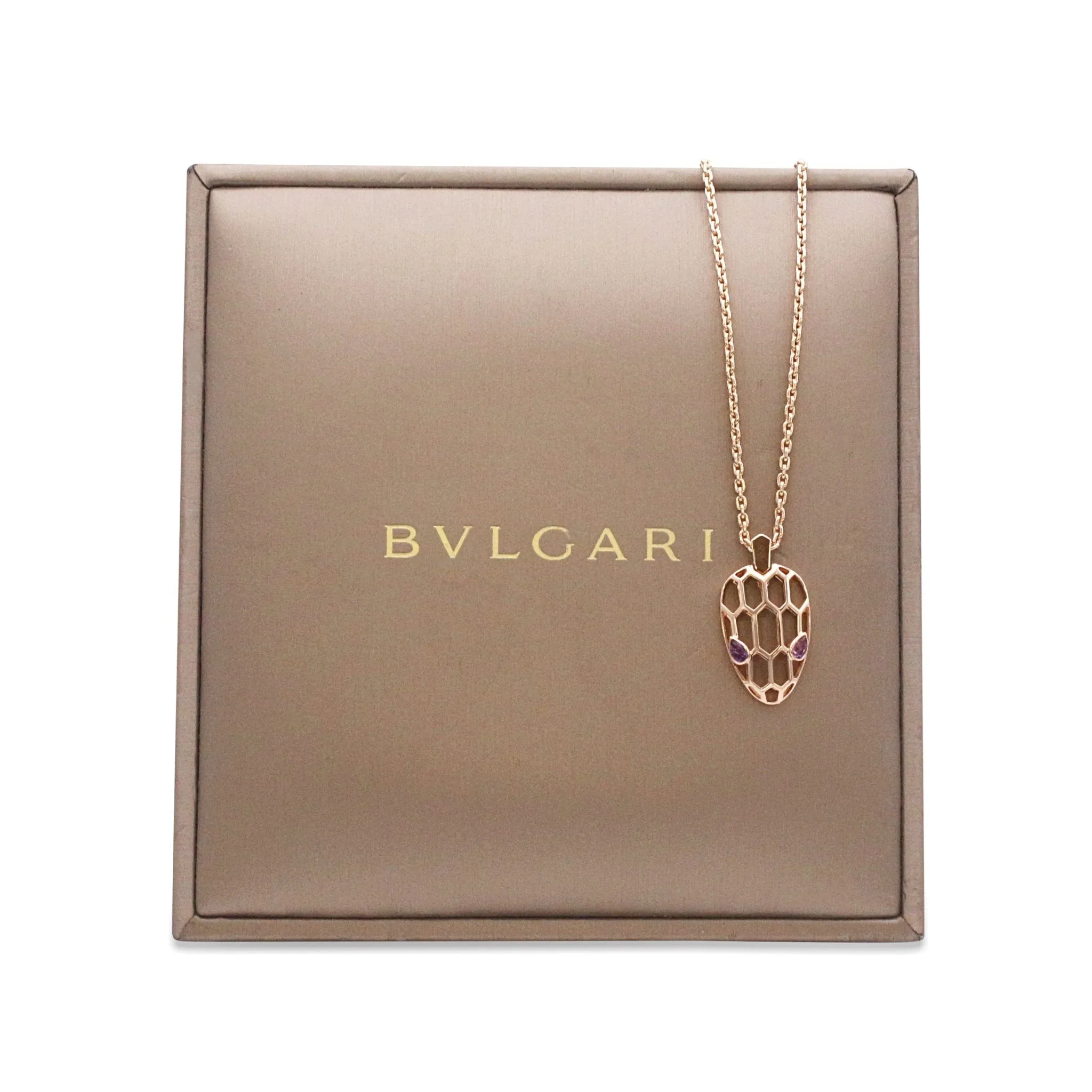 Bvlgari Serpenti Seduttori Amethyst Pendant Necklace - 18ct Rose Gold