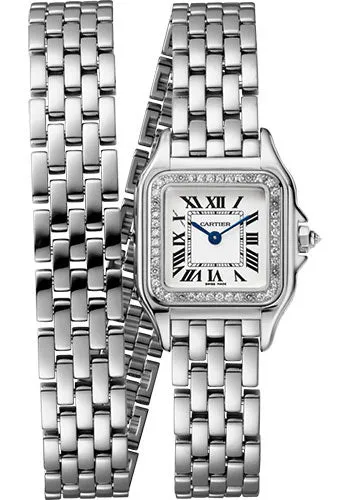 Cartier Panth�re de Cartier Double Loop Watch - 22 mm White Gold Case - Diamond Bezel - White Gold Double Loop Bracelet - WJPN0012