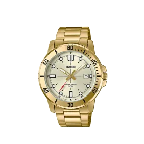 Casio Enticer Gold Tone White Dial Men's Watch| MTP-VD01G-9EVUDF