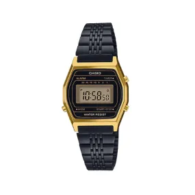 Casio Vintage Standard Digital Black Ion Plated Stainless Steel Band Watch LA690WGB-1D LA690WGB-1