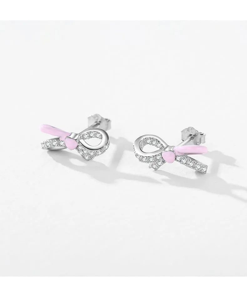 Charming S925 Sterling Silver Bow Earrings - Fashionable and Elegant