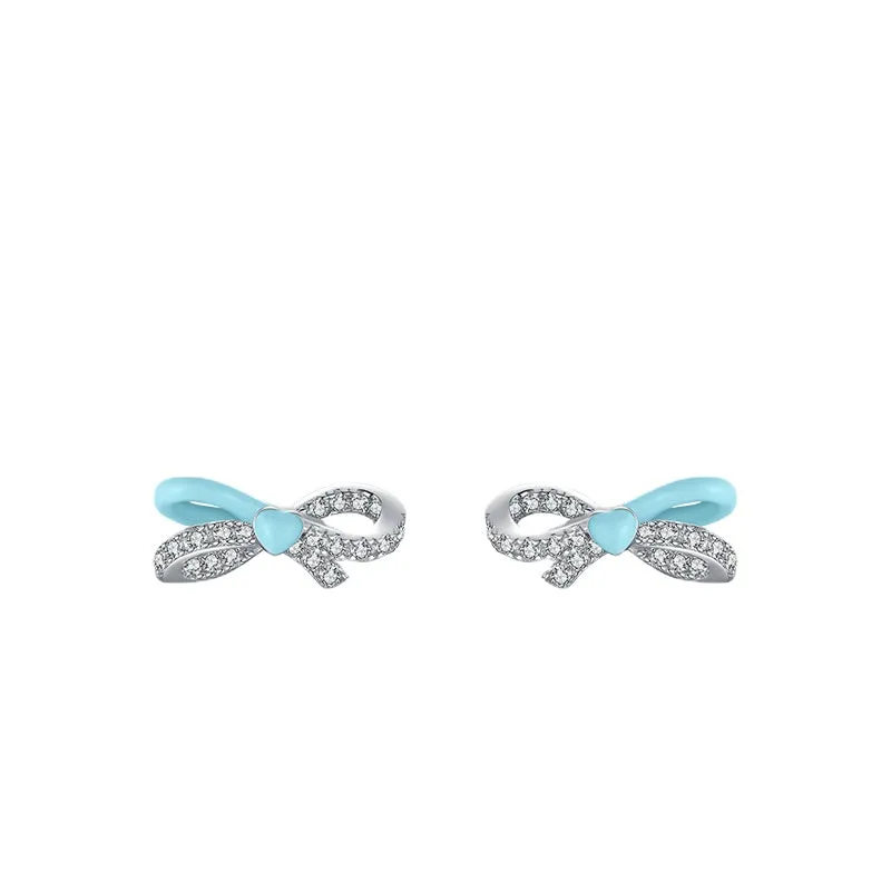 Charming S925 Sterling Silver Bow Earrings - Fashionable and Elegant