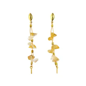 Citrine Gold Plated Earrings