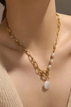 Classy & Elegant Pearl Chain Necklace