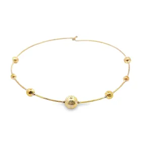 Collar Choker With Gold Beads (F202)