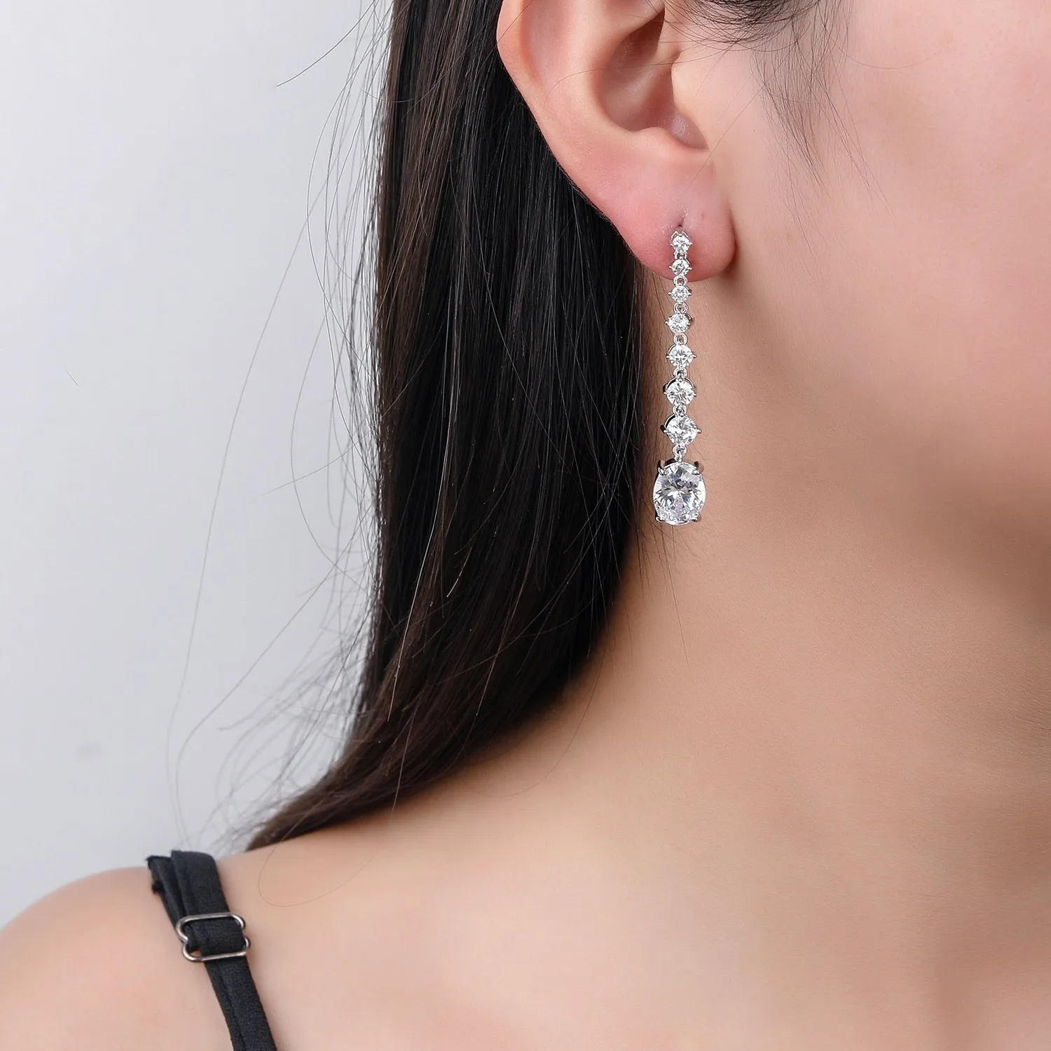 Crystal Cubic Zircon Drop Princess Eugenie Earrings for Weddings Special Events