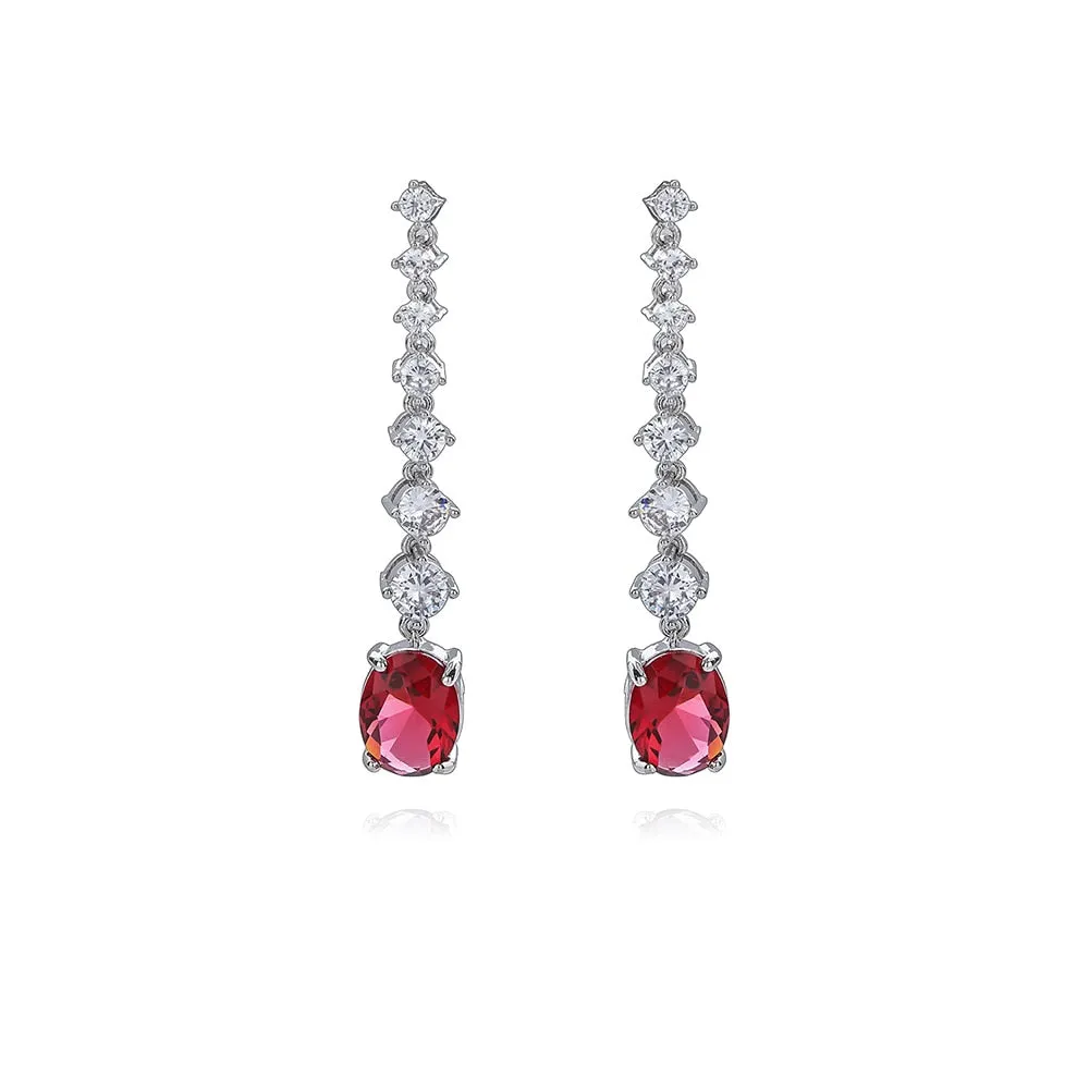 Crystal Cubic Zircon Drop Princess Eugenie Earrings for Weddings Special Events