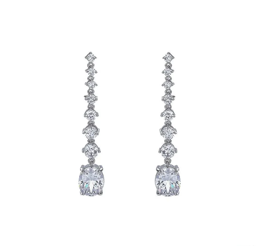 Crystal Cubic Zircon Drop Princess Eugenie Earrings for Weddings Special Events