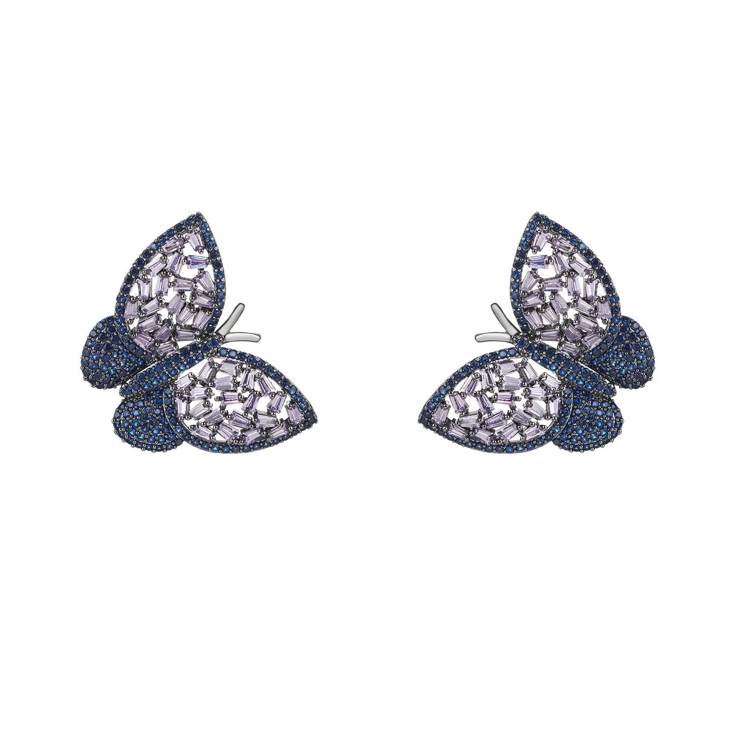 Cubic Zircon CZ Butterfly Earrings for Wedding, Crystals Drop Earring for Bride, Women Girl Birthday Party Jewelry CE11483